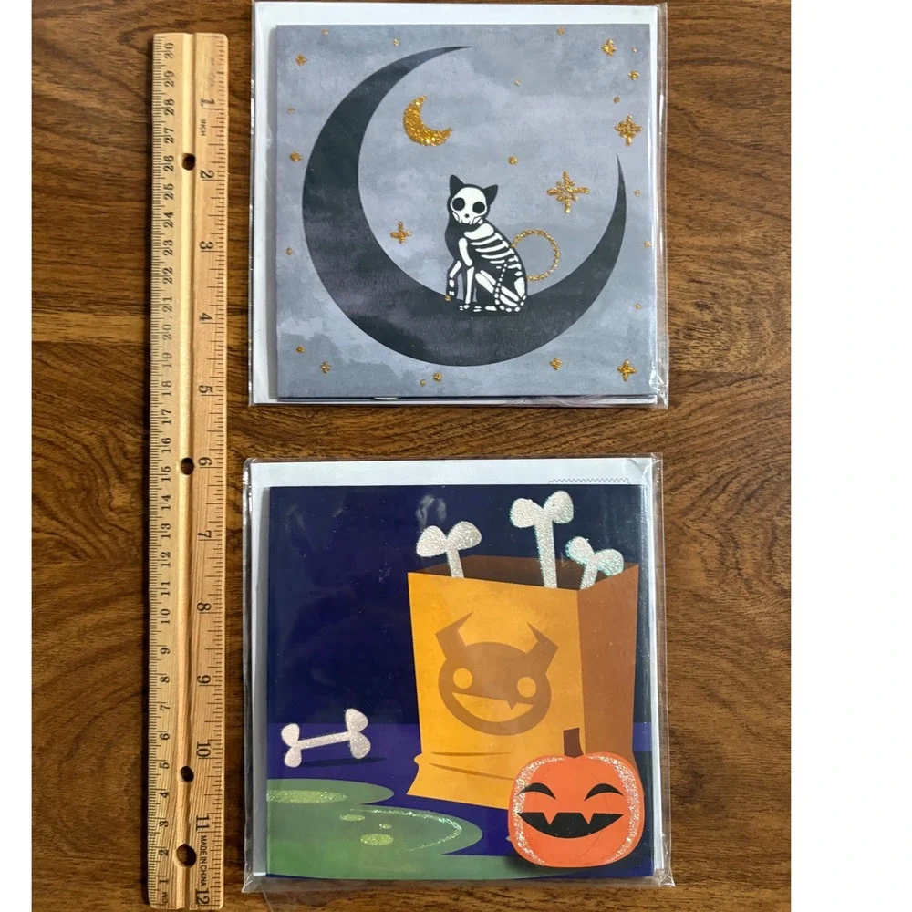 2‎ Treasures Halloween Pop Up Greeting Cards Skeleton Cat Pumpkin Jack-o-lantern